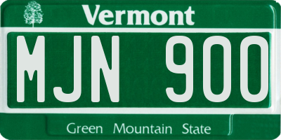 VT license plate MJN900