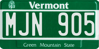 VT license plate MJN905