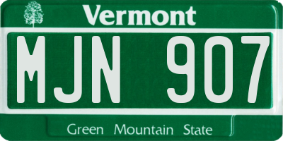 VT license plate MJN907