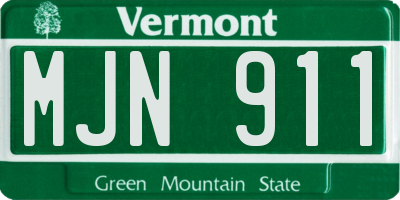 VT license plate MJN911