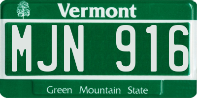 VT license plate MJN916