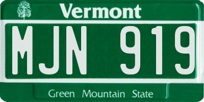 VT license plate MJN919