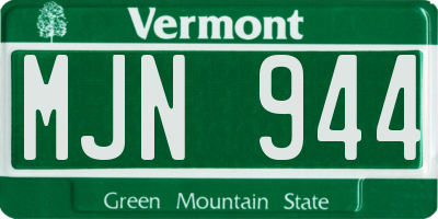 VT license plate MJN944