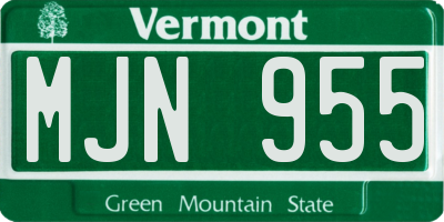 VT license plate MJN955