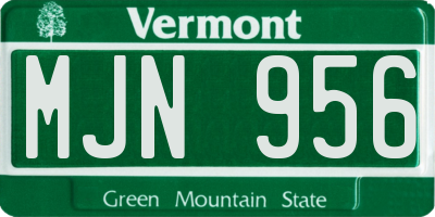VT license plate MJN956