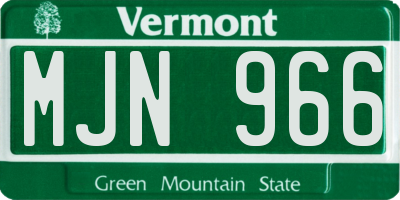 VT license plate MJN966