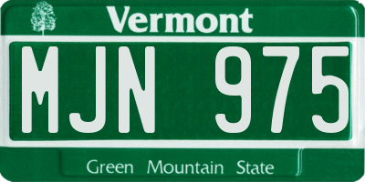 VT license plate MJN975