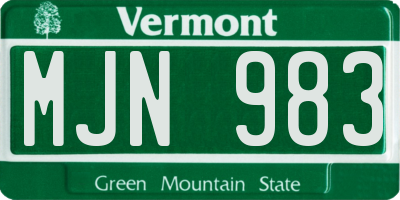 VT license plate MJN983