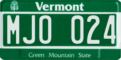 VT license plate MJO024