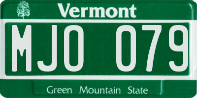 VT license plate MJO079