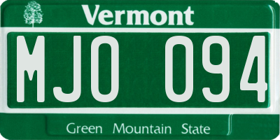 VT license plate MJO094