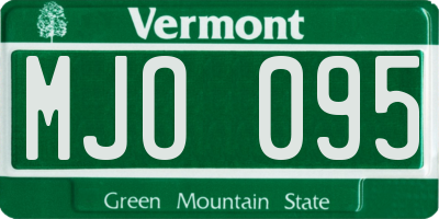 VT license plate MJO095