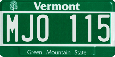 VT license plate MJO115