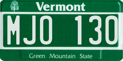 VT license plate MJO130