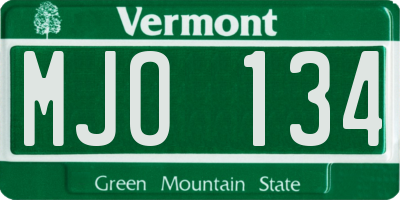 VT license plate MJO134