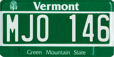 VT license plate MJO146