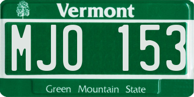 VT license plate MJO153