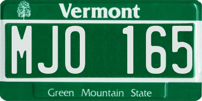 VT license plate MJO165