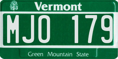 VT license plate MJO179