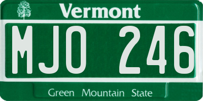 VT license plate MJO246