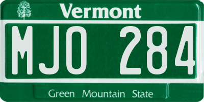 VT license plate MJO284