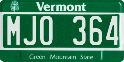 VT license plate MJO364
