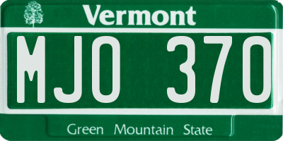 VT license plate MJO370
