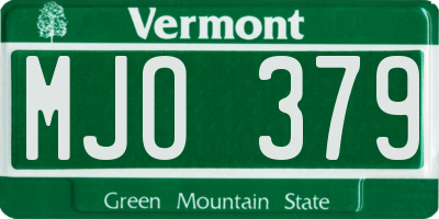 VT license plate MJO379