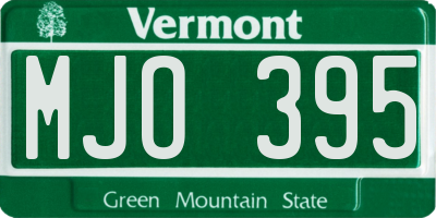 VT license plate MJO395