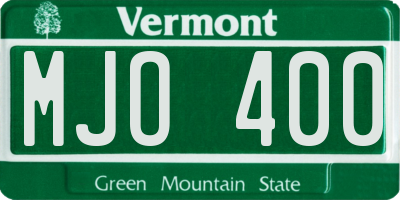VT license plate MJO400
