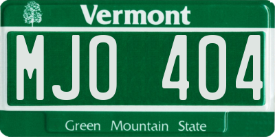 VT license plate MJO404