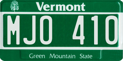 VT license plate MJO410