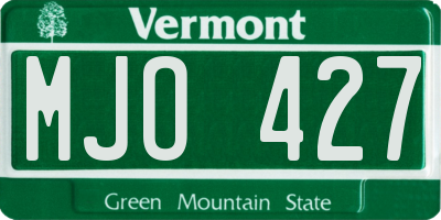 VT license plate MJO427