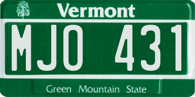 VT license plate MJO431