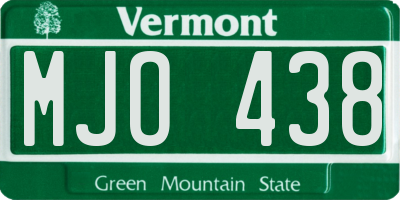 VT license plate MJO438