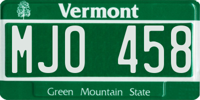 VT license plate MJO458