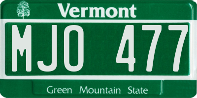 VT license plate MJO477