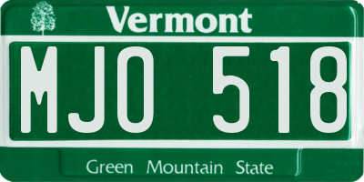VT license plate MJO518