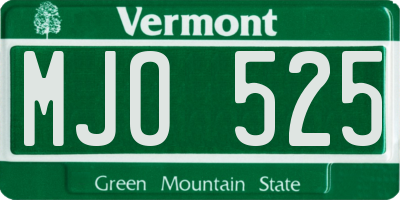 VT license plate MJO525