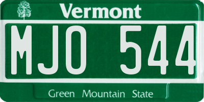 VT license plate MJO544