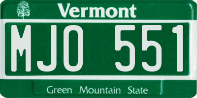 VT license plate MJO551