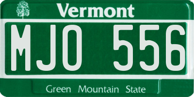 VT license plate MJO556
