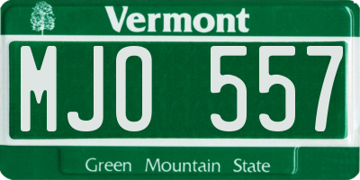 VT license plate MJO557