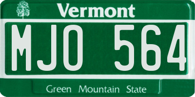 VT license plate MJO564