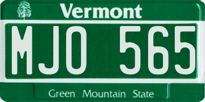 VT license plate MJO565