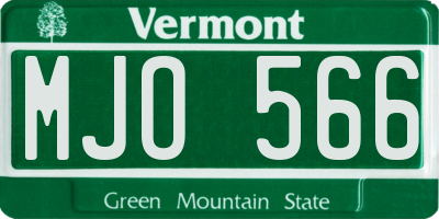 VT license plate MJO566