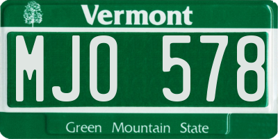 VT license plate MJO578