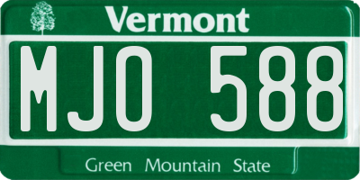 VT license plate MJO588