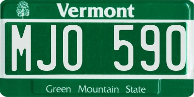 VT license plate MJO590