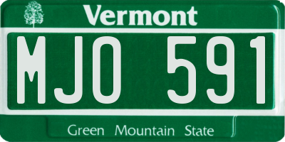 VT license plate MJO591
